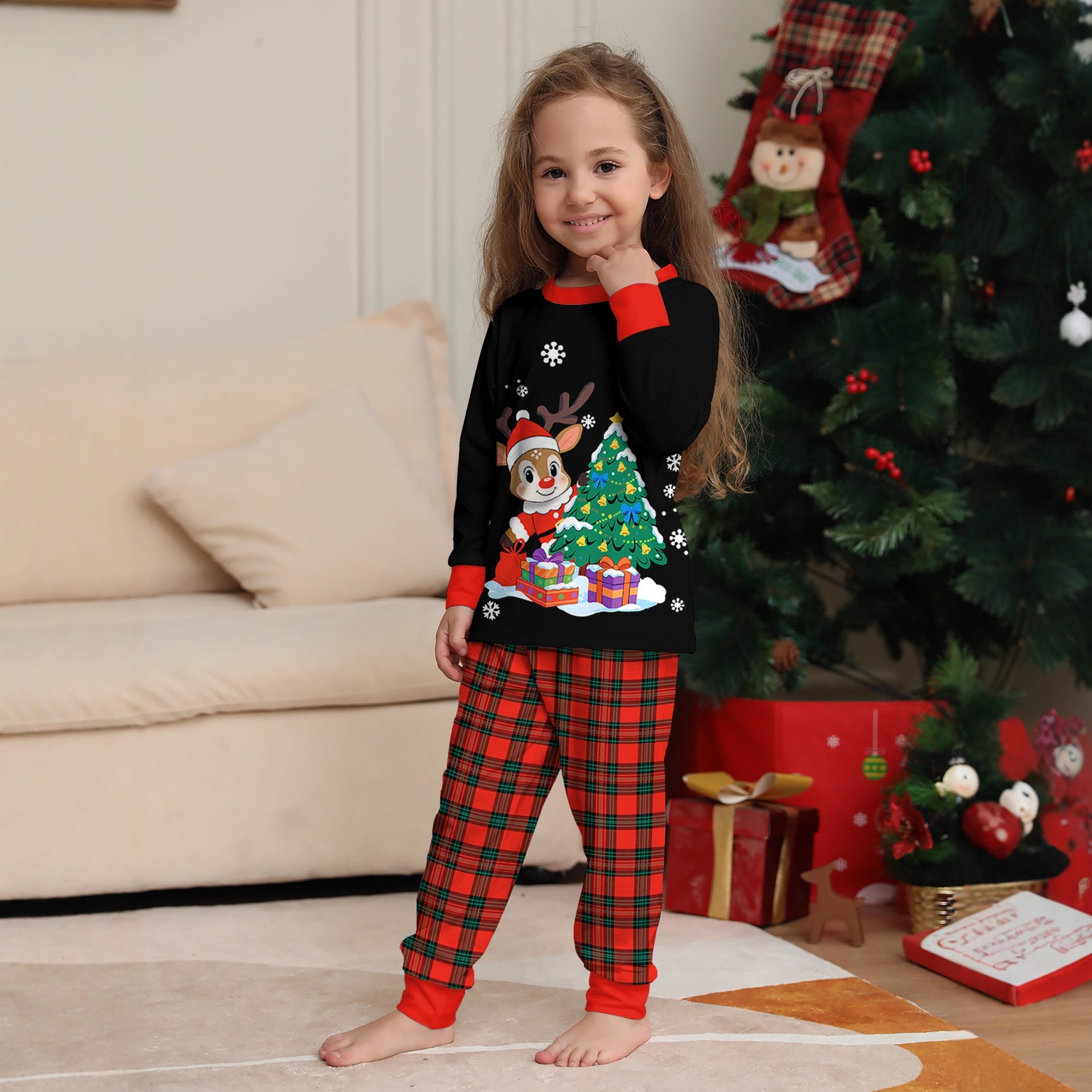 Matching Family Christmas Pajamas Red and Black Christmas PJ Holiday Attire