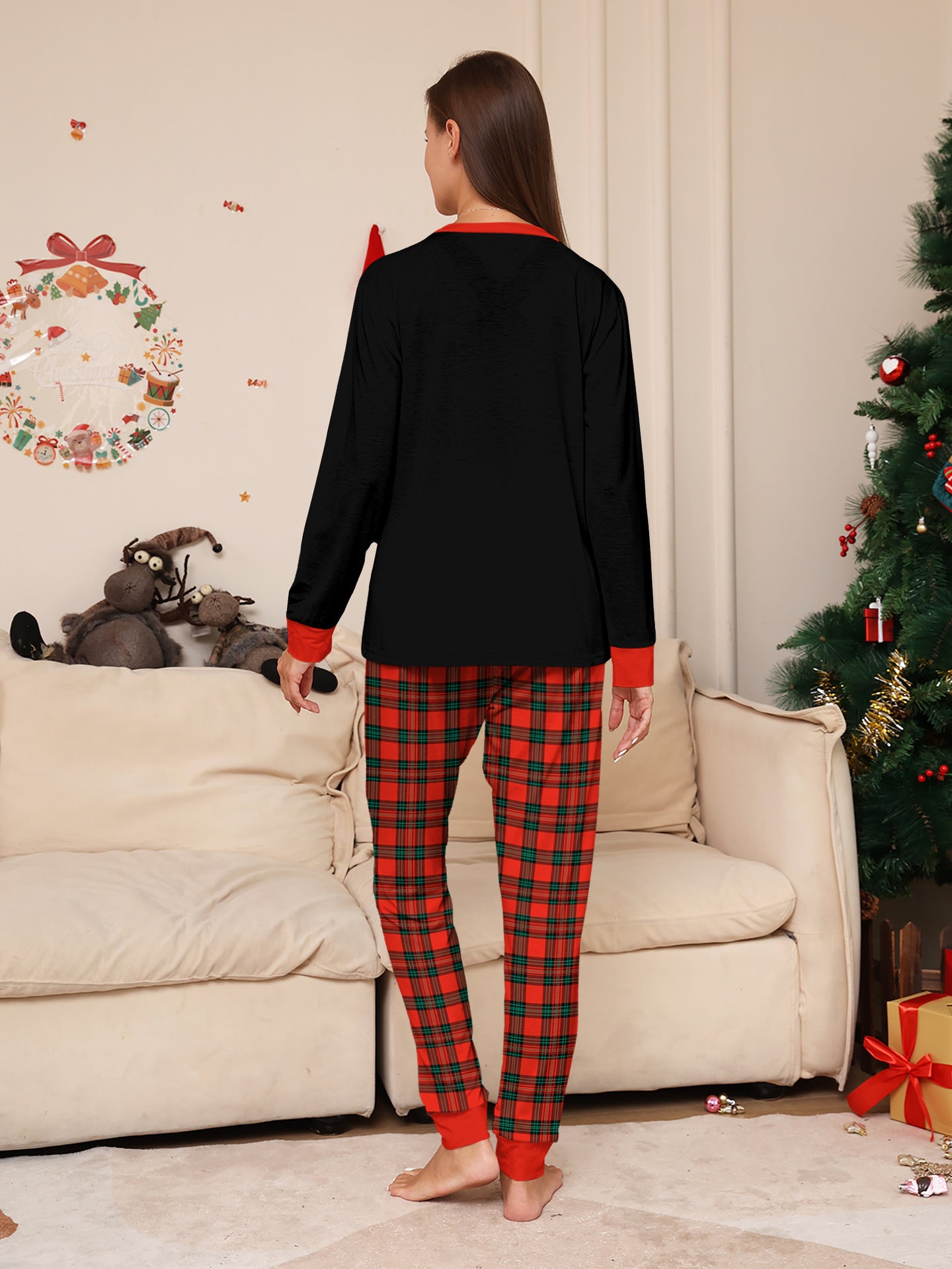 Matching Family Christmas Pajamas Red and Black Christmas PJ Holiday Attire
