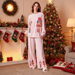 Women Holiday Christmas Pajamas Warm Pullover Sweatshirt and Pants for Xmas Party
