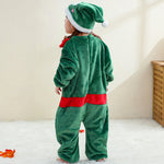Baby Kids Christmas Pajamas Soft Flannel Jumpsuit with Hat for Xmas Party