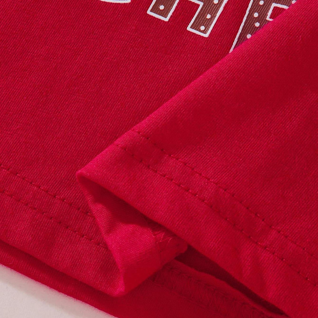 Kids Christmas Pajamas Set Red Long Sleeve Top Pants Festive Sleepwear for Children