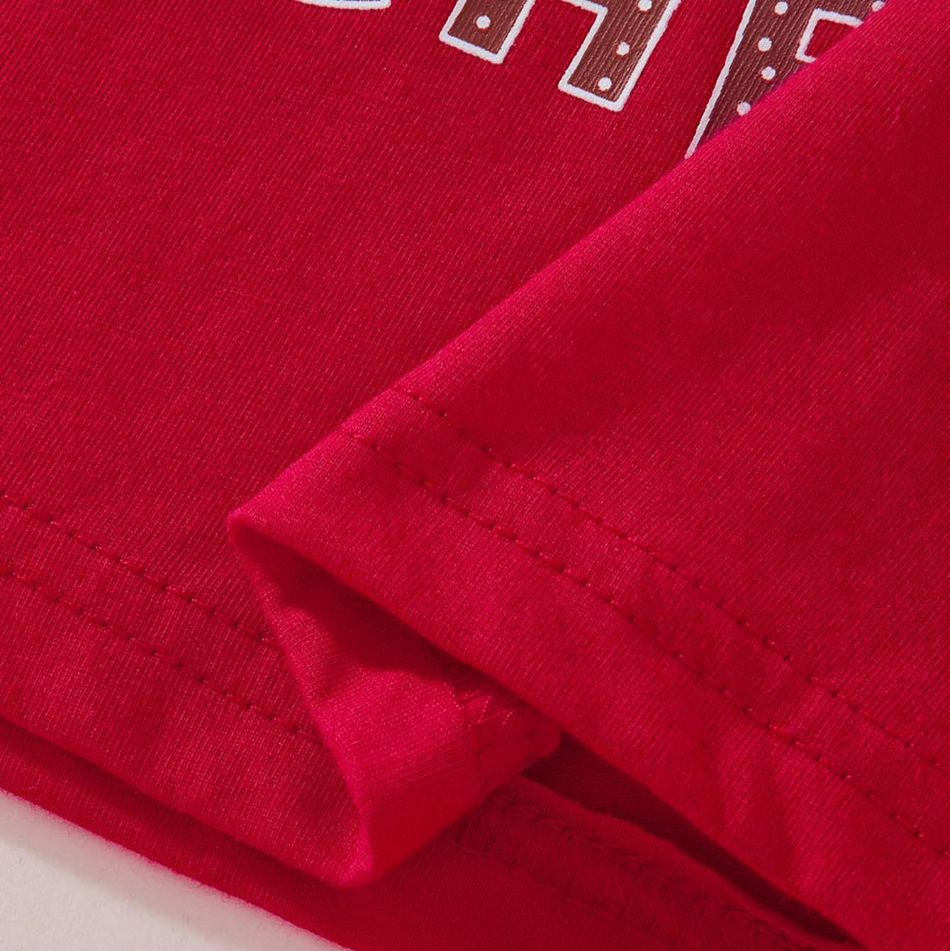 Kids Christmas Pajamas Set Red Long Sleeve Top Pants Festive Sleepwear for Children