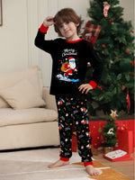 Matching Family Christmas Pajamas Black Unisex Sleepwear Xmas Outfits for Kids Adults