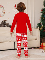 Matching Family Christmas Pajamas Red Festive Loungewear Causal Tops and Pants