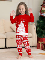 Matching Family Christmas Pajamas Red Festive Loungewear Causal Tops and Pants