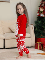 Matching Family Christmas Pajamas Red Festive Loungewear Causal Tops and Pants