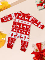 Matching Family Christmas Pajamas Red Festive Loungewear Causal Tops and Pants