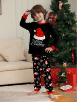 Family Xmas Matching Pajamas Black Holiday Sleepwear Set Cute Christmas Jammies