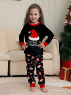 Family Xmas Matching Pajamas Black Holiday Sleepwear Set Cute Christmas Jammies