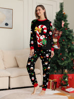 Black Family Christmas Sleepwear Festive Pajamas Set Comfortable Loungewear