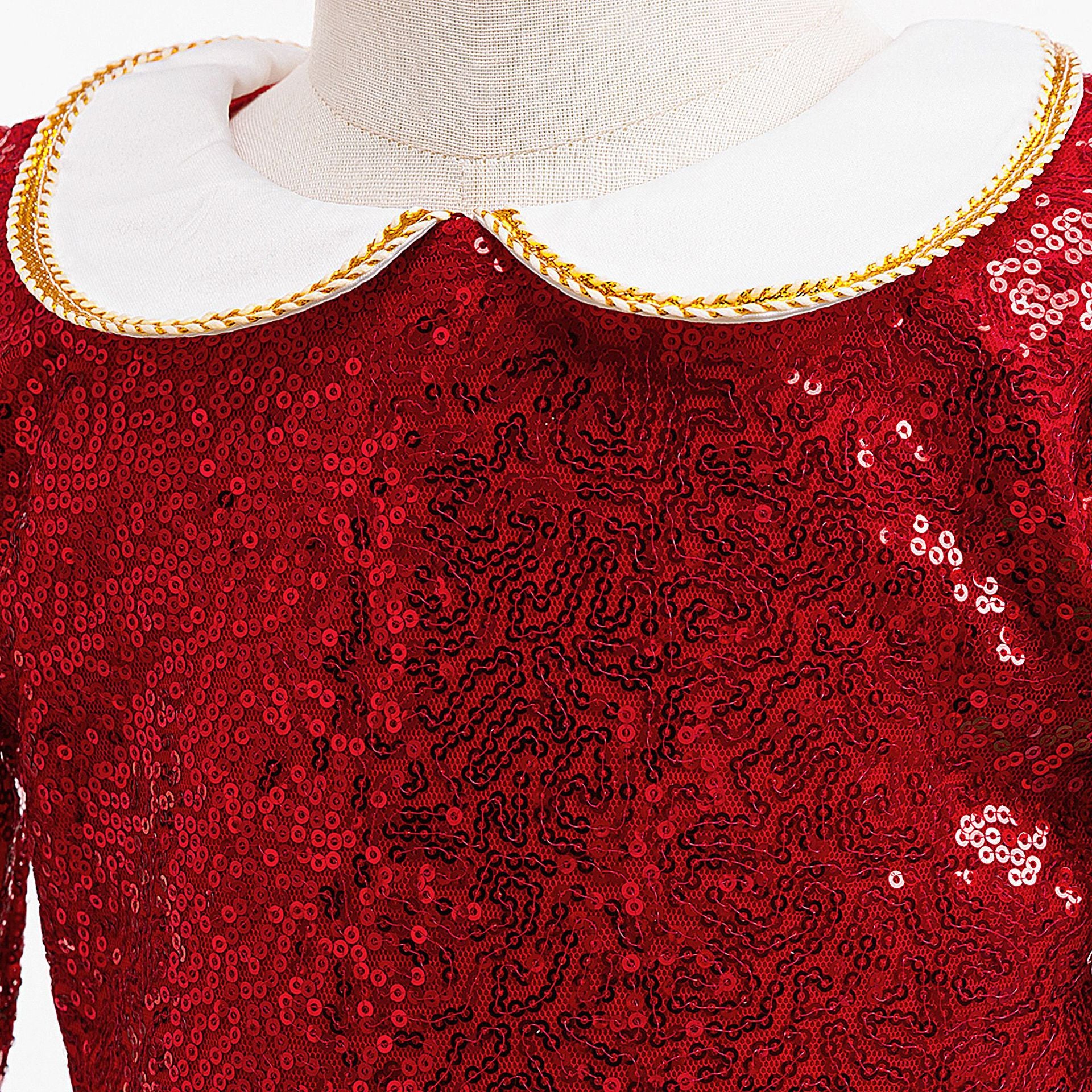 Christmas Dress Ready To Ship Girls Red Ball Gown with Magnetic Hand-holding Socks Best Xmas Gift