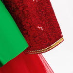 Christmas Dress Ready To Ship Girls Red Ball Gown with Magnetic Hand-holding Socks Best Xmas Gift