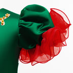 Girls Christmas Dress Headband Magnetic Hand Holding Socks Ready to Ship Xmas Costume in Gift Box