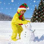 Kids Elf Costume Nightmare before Christmas Outfit Green Jumpsuit with Hat and Scarf Suit