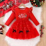 Girls Light Up Xmas Dress Red Cute Christmas Party Costume with Headband