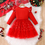Girls Light Up Xmas Dress Red Cute Christmas Party Costume with Headband