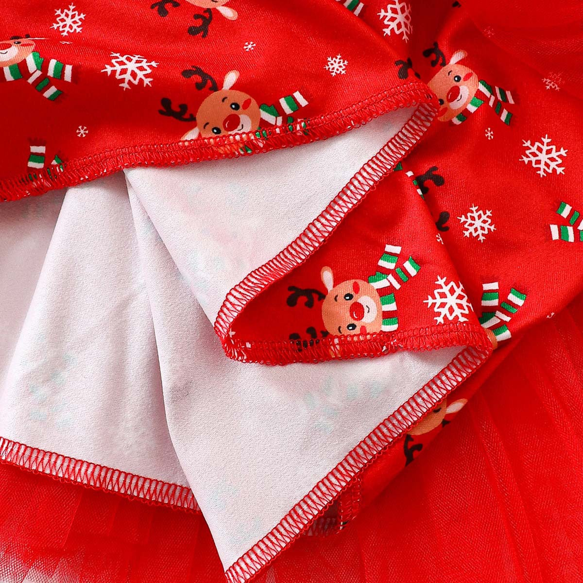 Girls Light Up Xmas Dress Red Cute Christmas Party Costume with Headband