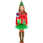 Kids Christmas Costume Unique Gift Box Tops with Hat Beard and Jumpsuit for Boys Girls