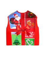 Kids Christmas Costume Unique Gift Box Tops with Hat Beard and Jumpsuit for Boys Girls
