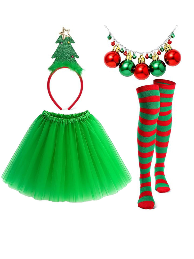 Kids Christmas Costume Unique Gift Box Tops with Hat Beard and Jumpsuit for Boys Girls