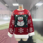 Christmas Ugly Sweater Dress Fluffy Fur Trim Holiday Party Costume for Women