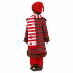 Boys Santa Costume Red Overcoat Pants Hat and Vest 4pcs Suit for Christmas Party