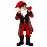 Boys Santa Costume Red Overcoat Pants Hat and Vest 4pcs Suit for Christmas Party