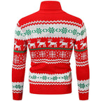 Men's Ugly Christmas Sweater Brothers Green Pullover Turtleneck Sweater