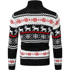 Men's Ugly Christmas Sweater Brothers Green Pullover Turtleneck Sweater