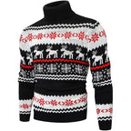 Men's Ugly Christmas Sweater Brothers Green Pullover Turtleneck Sweater