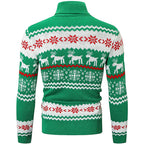 Men's Ugly Christmas Sweater Brothers Green Pullover Turtleneck Sweater