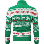 Men's Ugly Chirstmas Sweater Brothers Green Pullover Turtleneck Sweater