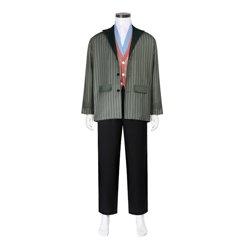 The Thief Costume Striped Tops Pants Shirt and Vest Full Set Classic Holiday Outfit