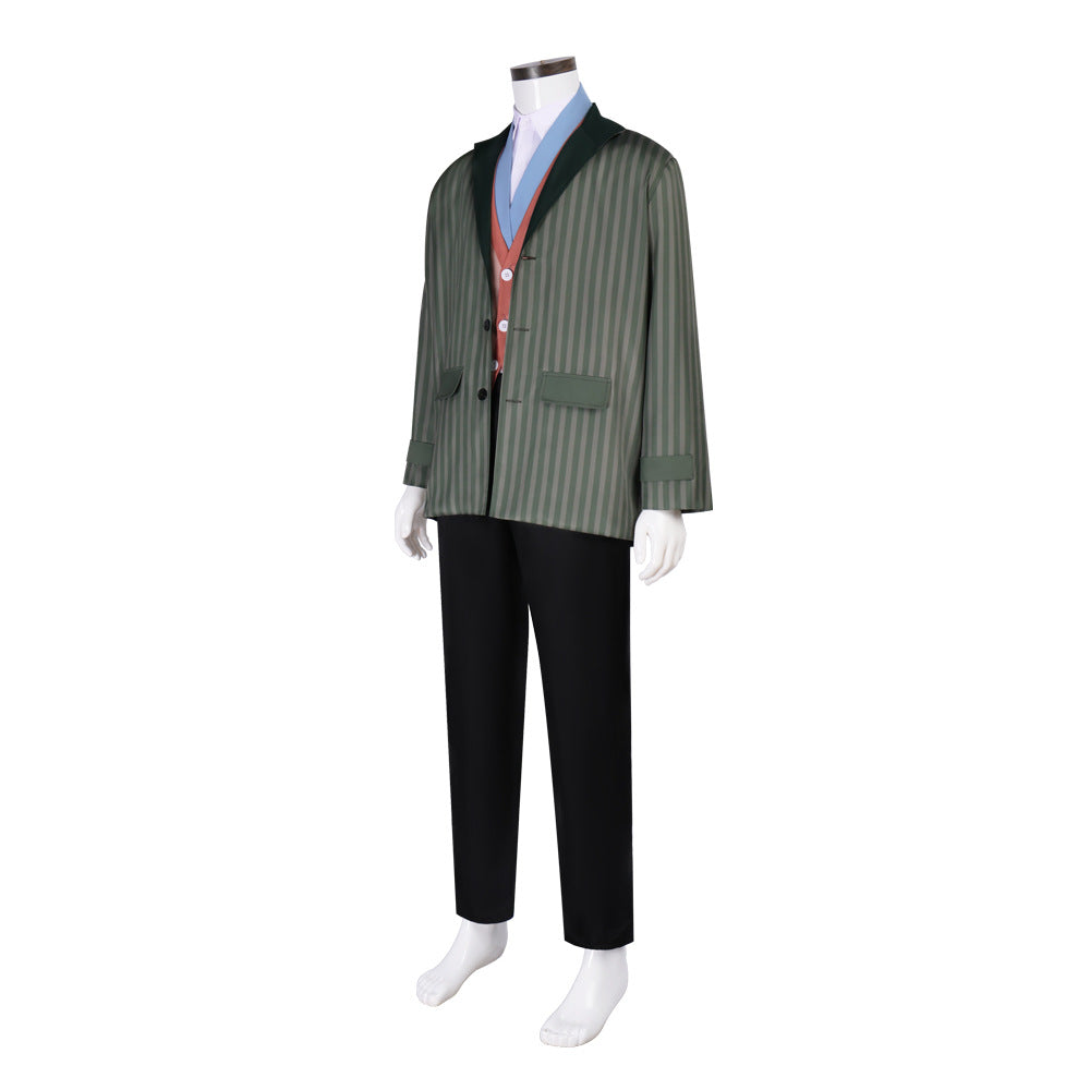 The Thief Costume Striped Tops Pants Shirt and Vest Full Set Classic Holiday Outfit