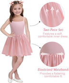 Girls Glinda Dress Good Witch Pink Princess Flowered Ruffled Tulle Gown with Camisole Slip