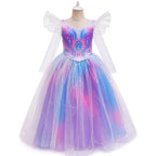 Girls Glinda Costume The Good Witch Musical Cosplay Dress with Crown and Fairy Wand Full Set