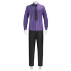 Mens FNAF Costume William Purple Uniform Set with Vest and Hat for Roleplay Events