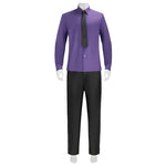 Mens FNAF Costume William Purple Uniform Set with Vest and Hat for Roleplay Events