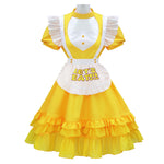 Women FNAF Costume Yellow Chicken Dress with Let's Eat Apron for Cosplay