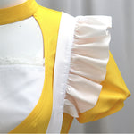 Women FNAF Costume Yellow Chicken Dress with Let's Eat Apron for Cosplay