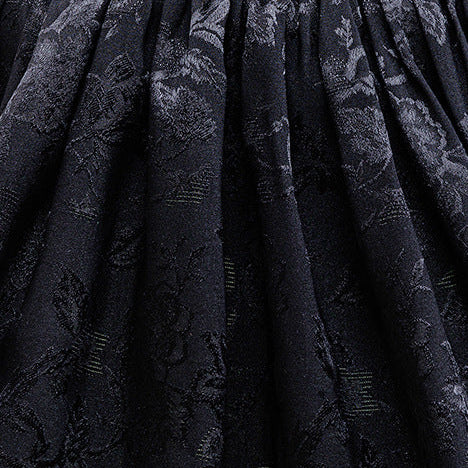 Girls Witch Dress Black Vintage Ruffled Puff Sleeves Tiered Dress for Cosplay Events