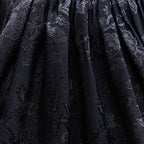 Girls Witch Dress Black Vintage Ruffled Puff Sleeves Tiered Dress for Cosplay Events