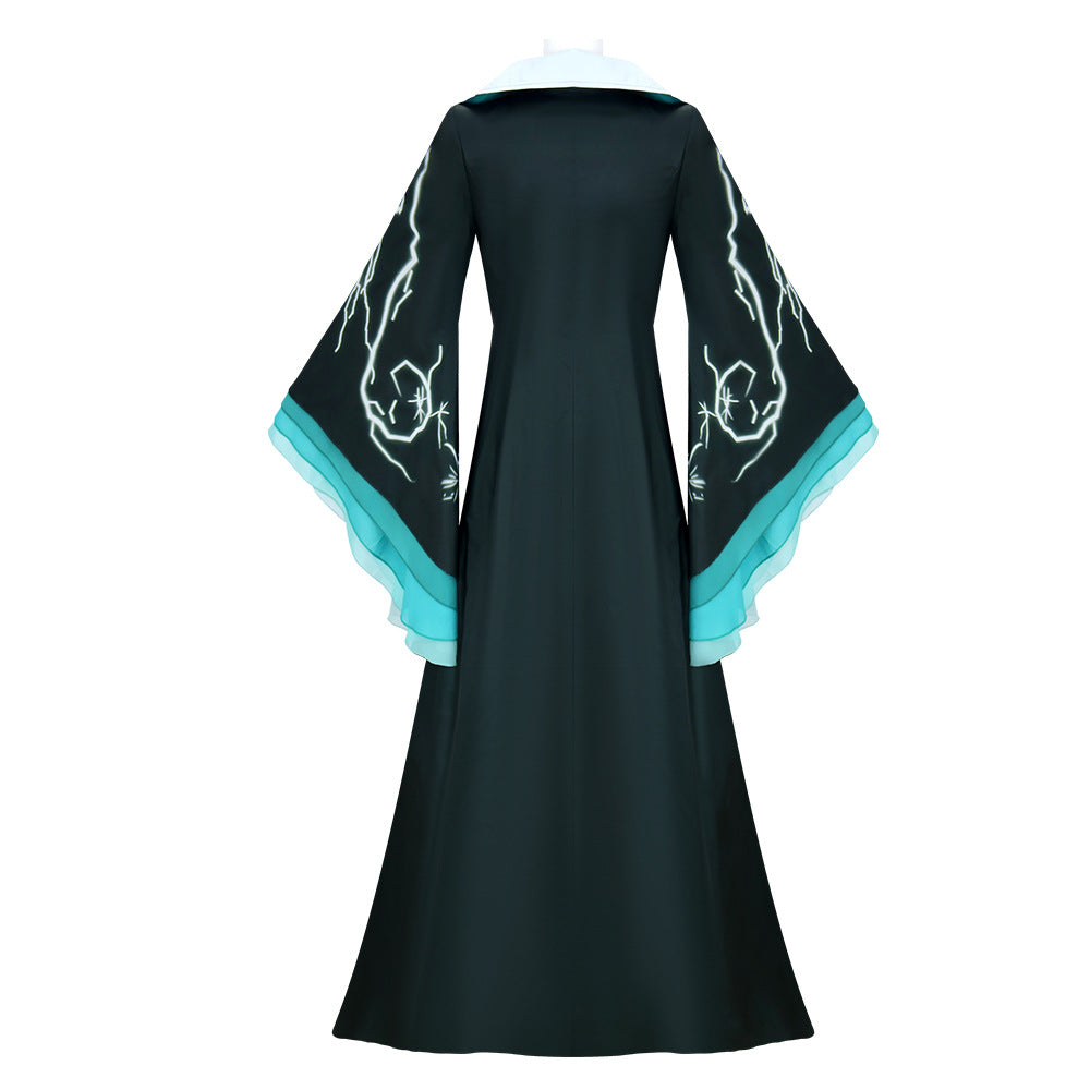 Women Witch Costume Professor Morrible Cosplay Robe with Wide Bell Sleeves