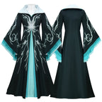 Women Witch Costume Professor Morrible Cosplay Robe with Wide Bell Sleeves