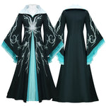 Women Witch Costume Professor Morrible Cosplay Robe with Wide Bell Sleeves
