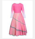 Girls Good Witch Costume Pink Long Sleeve Dress with Fitted Bodice for Themed Party