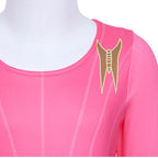 Girls Good Witch Costume Pink Long Sleeve Dress with Fitted Bodice for Themed Party