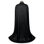 Women Evil Witch Costume Black Brocade Gown with Long Cape Witch Hat for Cosplay