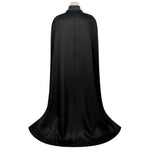 Women Evil Witch Costume Black Brocade Gown with Long Cape Witch Hat for Cosplay
