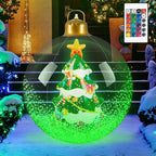 24inch Luminous Inflatable Ball Remote Control Christmas Tree Snowman Santa Ornaments with LED Light